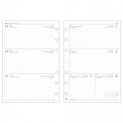 Kalendárium betét, tervező, heti, "L", SATURNUS, fehér 2026